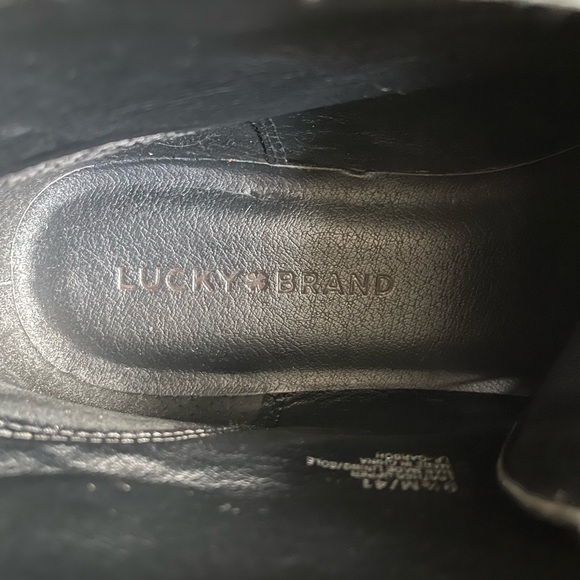 Lucky Brand Leather Suede Black Lace Up Ankle Booties - Picture 6 of 10